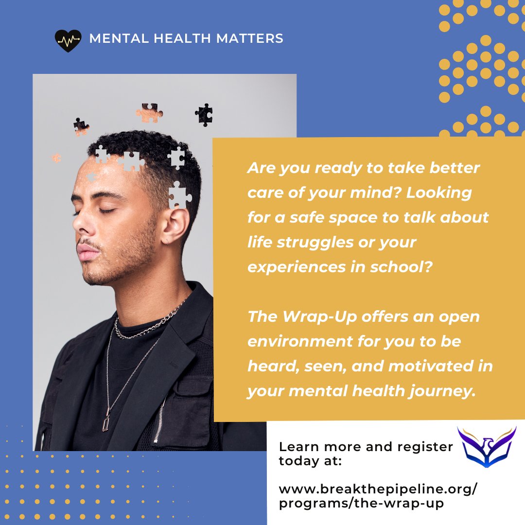 EAFconnect's tweet photo. Do you or someone you know struggle with mental health? You’re not alone and the good news is that there's a community of peers who want to support you! The Wrap-Up offers a safe space for students to prioritize self-care and navigate academic stress. Link in bio! #mentalhealth https://t.co/KP8I5JJ3hu