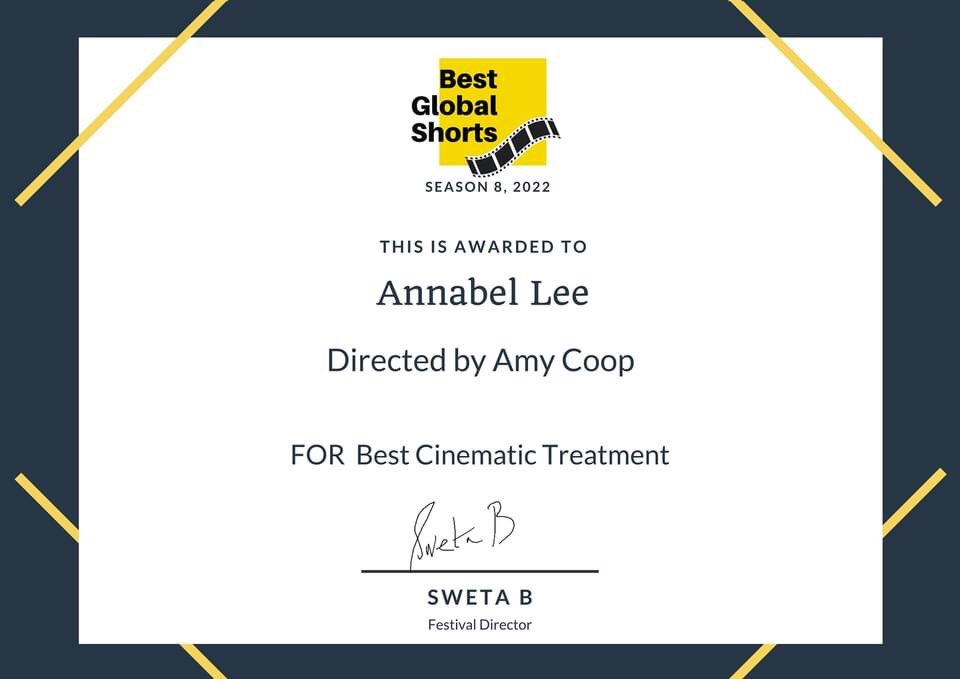 More festival success this week, this time at 
Best Global Shorts! Well done team!