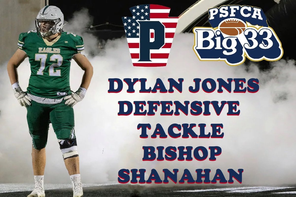 Dylan Jones (@dylan_jones72) on Twitter photo Blessed and honored to be named a part of the 2022 PSFCA Big 33 Team PA Squad. Thank you <a href="/psfcabig33/">PSFCA BIG33 Football Classic</a> for giving me this opportunity! Blessed and honored to be named a part of the 2022 PSFCA Big 33 Team PA Squad. Thank you <a href="/psfcabig33/">PSFCA BIG33 Football Classic</a> for giving me this opportunity!