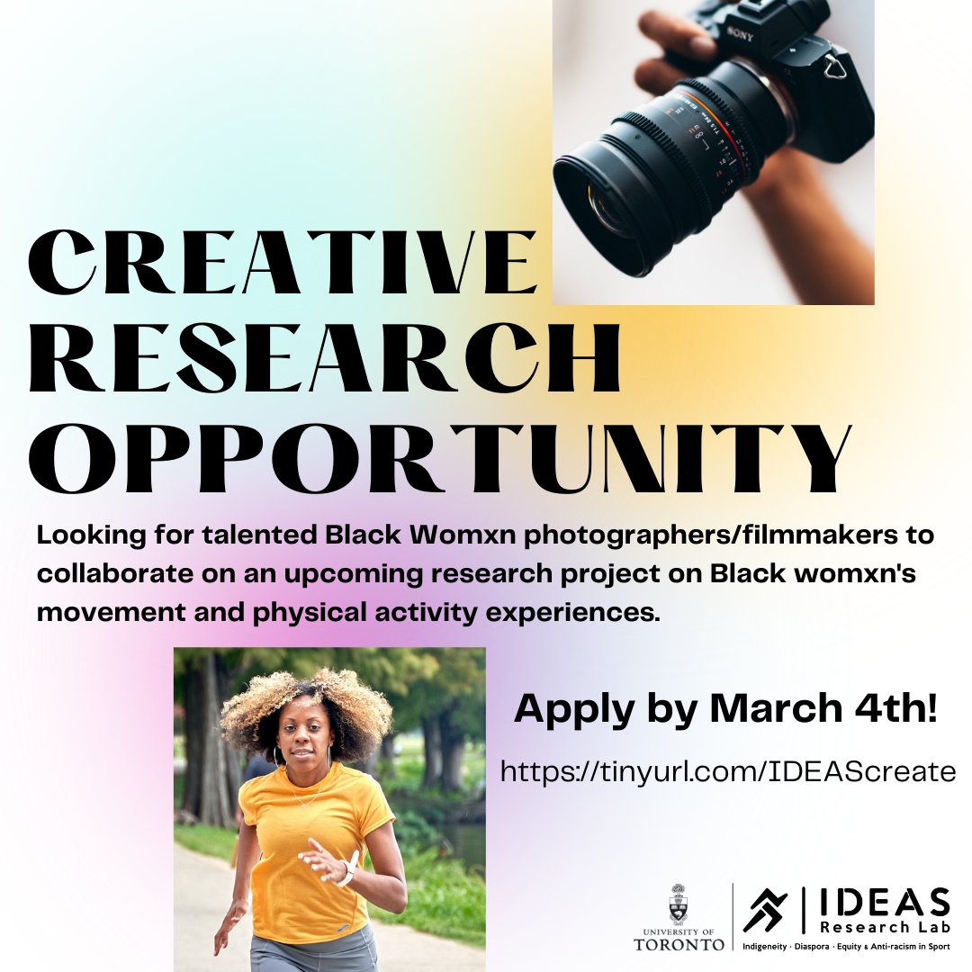 We are looking for talented individuals to develop and produce an arts-based media piece as one of the primary research outcomes for an upcoming project! 
If you are interested, please fill out the form with your availability by Friday, March 4th. 
forms.office.com/r/K5KFhWwp7k