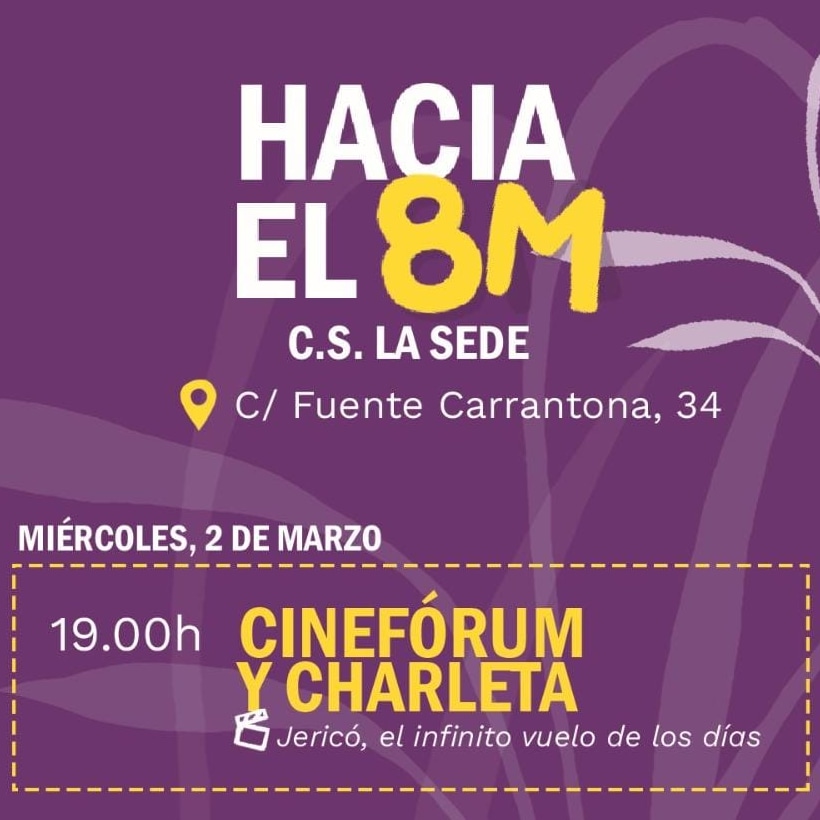 Mañana tenemos cita en <a href="/SocialSede/">Centro Social La Sede</a> para documental y charleta 🍿

📍 Calle de la Fuente Carrantona, 34
⏰ 19:00
