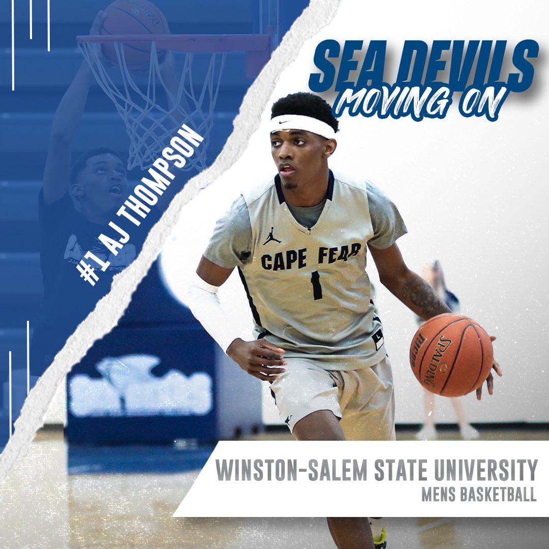 goseadevils's tweet photo. #SeaDevilsMovingOn!
Congrats to Cape Fear Menโs Basketball student-athlete AJ Thompson on his commitment to continue his playing career with WSSU Athletics https://t.co/efq8g4gnWP
