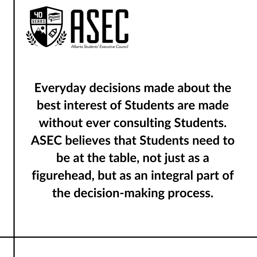 AlbertaStudents's tweet photo. Each of the matters are student-facing decisions that students are being left out of. This is not the way to move Albertaβs Post-secondary system forward.
#ASECStudents #abpoli #ableg #abpse https://t.co/ajrInkto5o