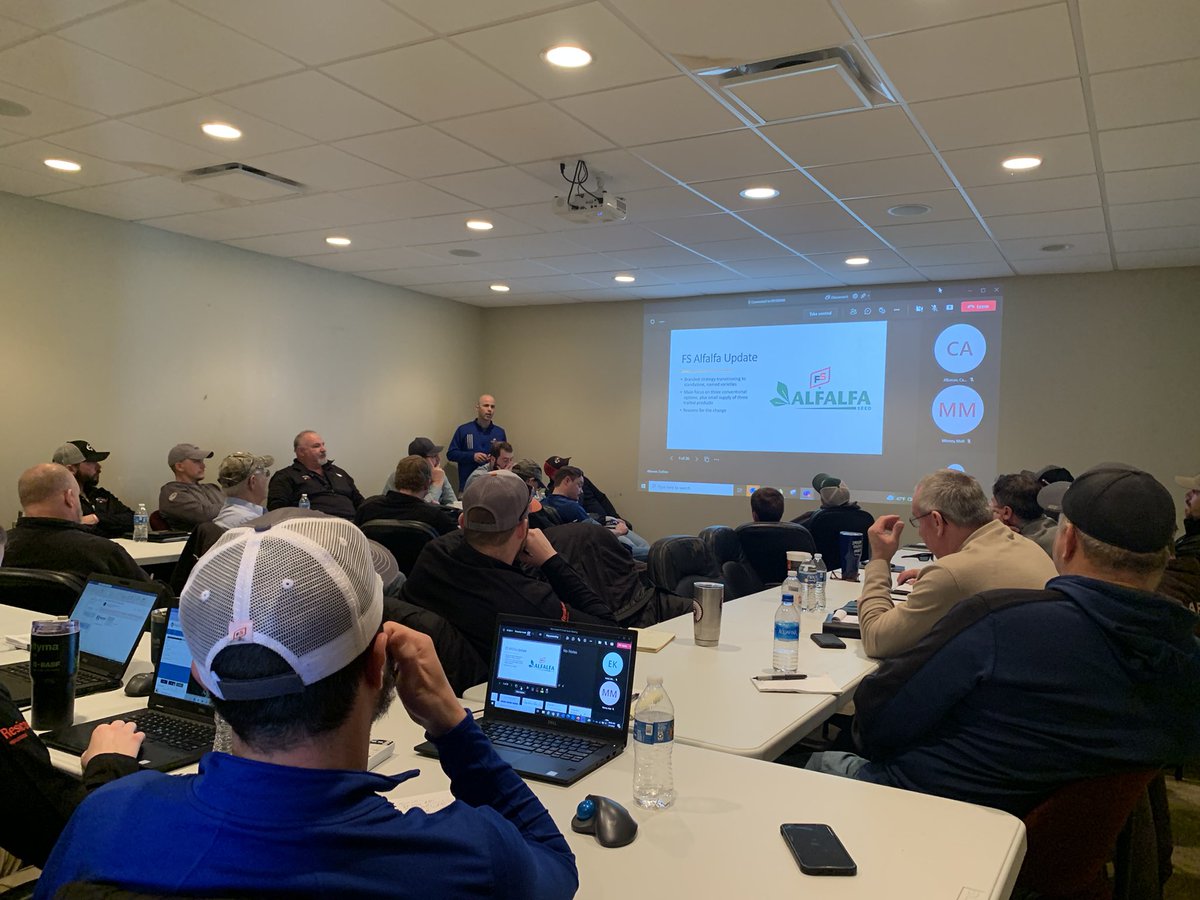 Great day to learn about the FS Small Seeds &amp; Alfalfa Product lineup with the West Central FS sales &amp; support team at their new Galesburg IL South training facility, with FS Product Manager Ryan Snyder.  @FSServices <a href="/InVISION_HiSOY/">FSInVISION_FSHiSOY</a>
