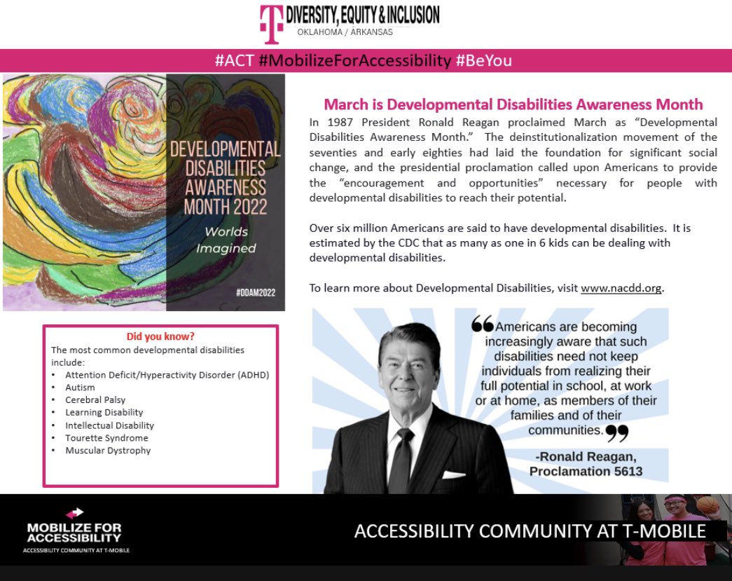 March is a month with a cause that is near and dear to my heart.  Today kicks off Development Disabilities Awareness Month.  Please check out nacdd.org for more information and for ways you can get involved! #DDAM2022 #WorldsImagined