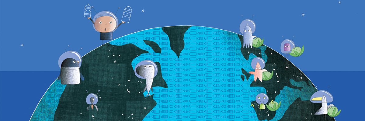 KidsCanPress's tweet photo. Our new banner image is from AN EARTH-BOT'S SOLUTION TO PLASTIC POLLUTION by @RussellAyto! Available now: https://t.co/rOpb2KjWHE https://t.co/5YCa9qvAua
