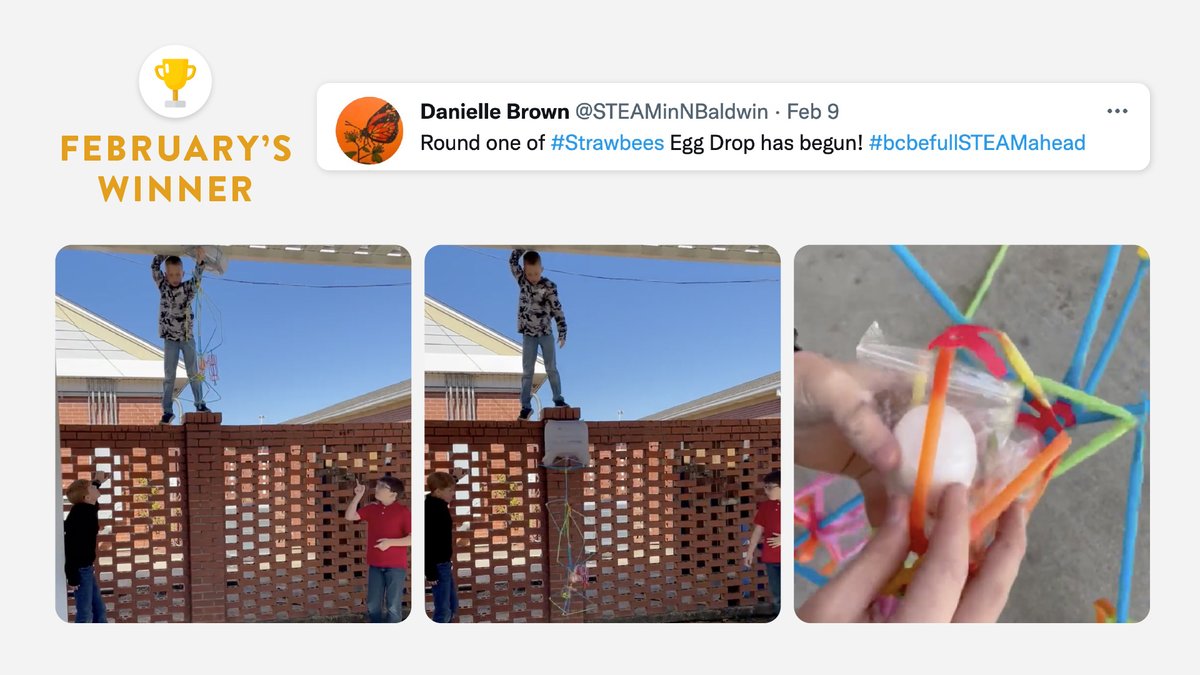strawbees's tweet photo. Featuring teacher Danielle @STEAMinNBaldwin and students testing mars lander prototype - great example of high student engagement!

Launch a mars lander 🚀 👉 https://t.co/91gGxF9l75

#featureateacher #bcbefullSTEAMahead #baldwinproud #steamchallenge #studentengagement https://t.co/sN0anzQINH