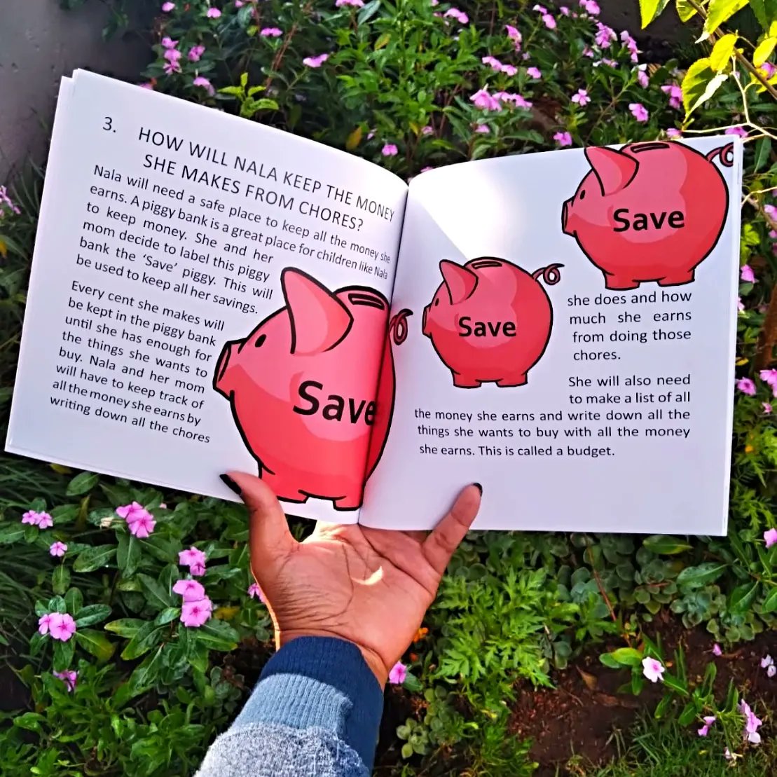 Hi there, I'm Little Piggy and this is my book! 🐷 In my book Nala and I teach you about how to spend and save! 🎊💗 #forkids #financialliteracy #formoms #teachingkids #books #financeforkids