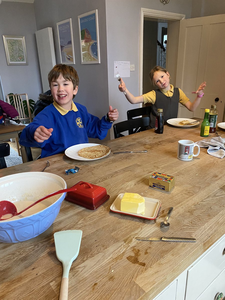 SebbysAdventure's tweet image. It’s fair to say they enjoyed #PancakeDay