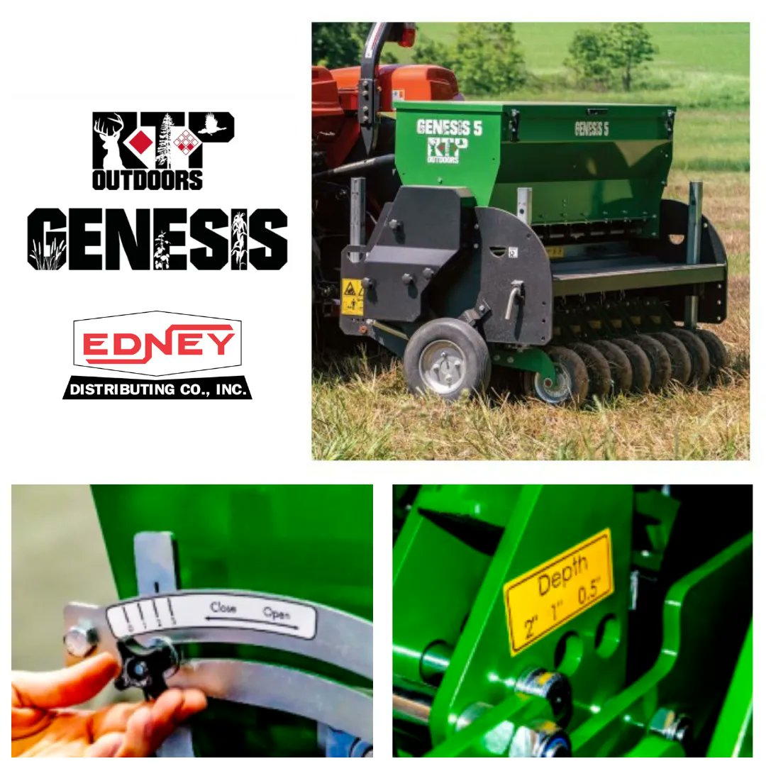 EdneyCo's tweet image. Did you know that you can calibrate the Genesis No-Till Drill to set the seed size and depth for optimal use every time? See the RTP Genesis Calibration Manual: buff.ly/343tZlO

#RTPOutdoors #FoodPlotManagement #FarmEquipment