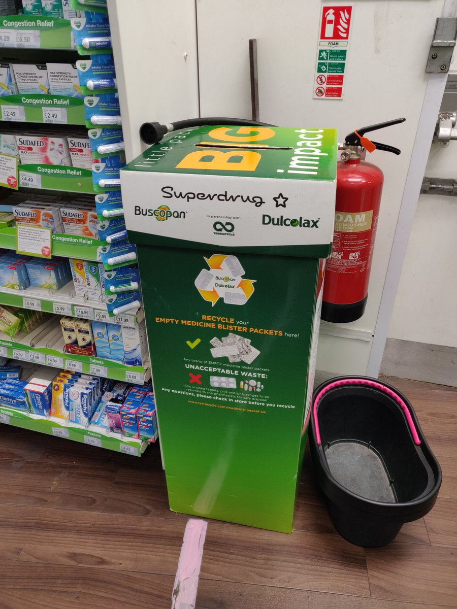 Good initiative by @superdrug. They have a blister packs recycling bin next to the pharmacy in the Kilburn store. ♻️♻️♻️