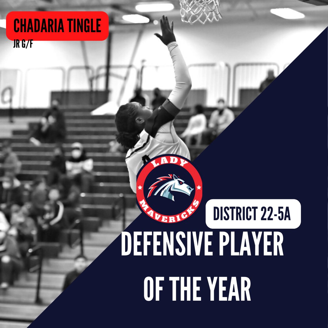 Congrats to <a href="/ChaDariaT/">ChaDaria Tingle</a> on being selected the Defensive Player of the Year of District 22-5A