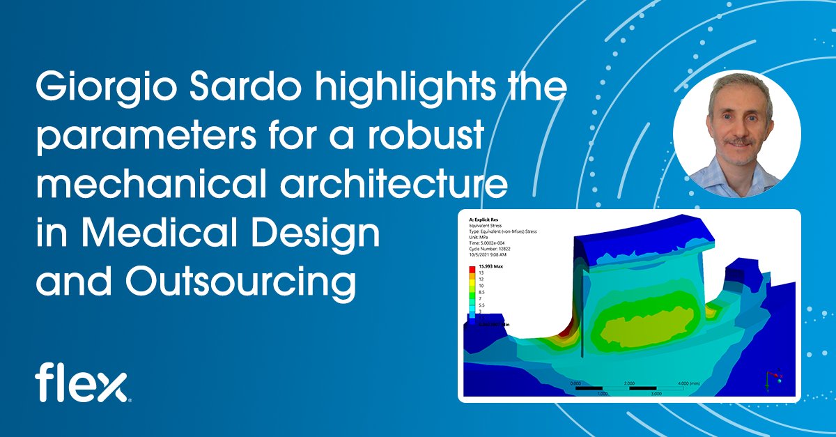 Flexintl's tweet image. Giorgio Sardo, Mechanical Lead Engineer, shares valuable insights with @MedTechDaily around the use of finite element analysis for medical devices. Read more here: fal.cn/3mzQU #MedicalDeviceDesign #Simulation