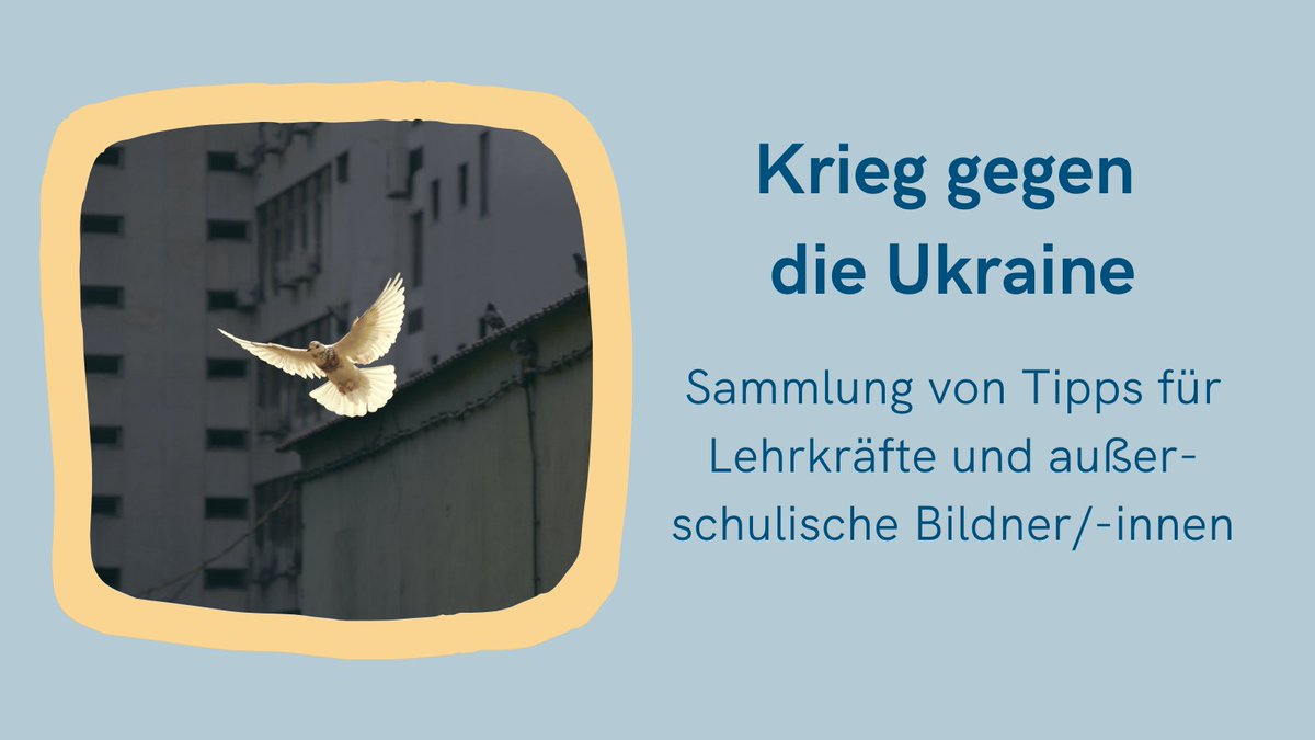 Wir laden Sie ein, gemeinsam mit uns Tipps für Materialien, Links, Vorgehensweisen etc. zu sammeln, wie der #UkraineKrieg in der Bildung aufgegriffen werden kann. Beteiligen Sie sich am Thread.⬇️ #twlz #twitterlehrerzimmer #politischebildung #medienkompetenz #digitalebildung