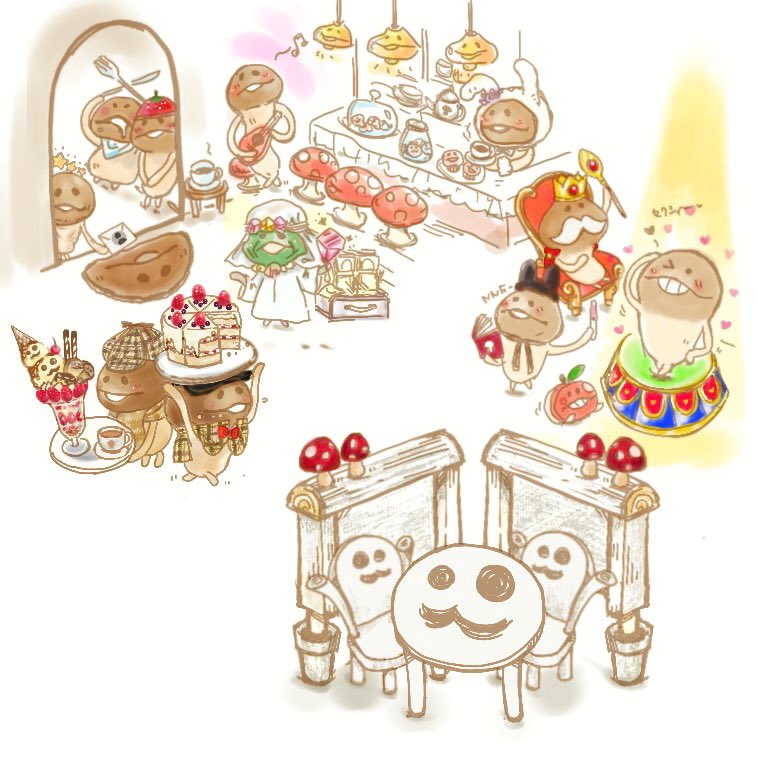 うさなめ 寝る前にに落書き 5 妄想なめこカフェ 今日はスィーツ大好き あっこさんのパリくんとユピくんが来てくれました なめこクッキー がのったマサルパフェ どうぞ ちょうど大きなケーキ も出来たところだからみんなで食べようね うさなめ 寝る前にに落書き 5 妄想なめこカフェ 今日はスィーツ大好き あっこさんのパリくんとユピくんが来てくれました なめこクッキー がのったマサルパフェ どうぞ ちょうど大きなケーキ も出来たところだからみんなで食べようね