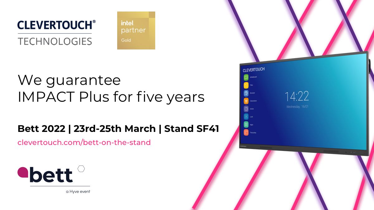 SaharaAV's tweet photo. Did you know @myclevertouch guarantee their IMPACT Plus screens for FIVE years? Find out about their award-winning solutions at #bett2022
https://t.co/PHbNPMrPgY
#clevertouch #myclevertouch #edtech #edutwitter #editech @Bett_show via https://t.co/VyaOimXNZo