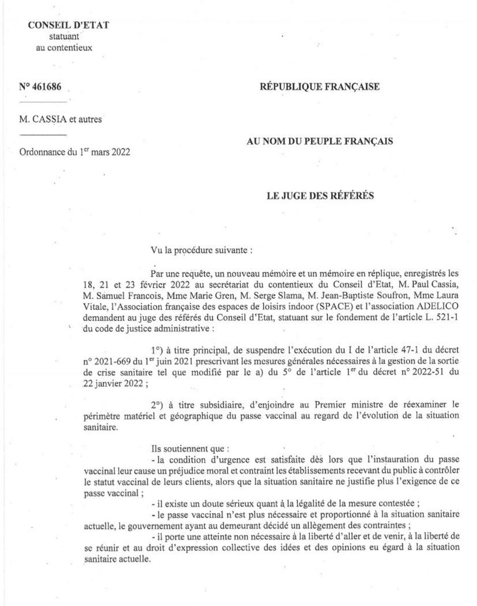 PaulCassia1's tweet photo. Le @Conseil_Etat rejette le référé suspension formé contre le maintien du #passevaccinal.
Pourtant :
- la situation sanitaire s'améliore, y compris à l'hôpital ;
- la vaccination a atteint un plafond ;
- la lutte c/ "la propagation" du #COVID19 n'est plus un objectif législatif. https://t.co/9Q3yVgoVxd