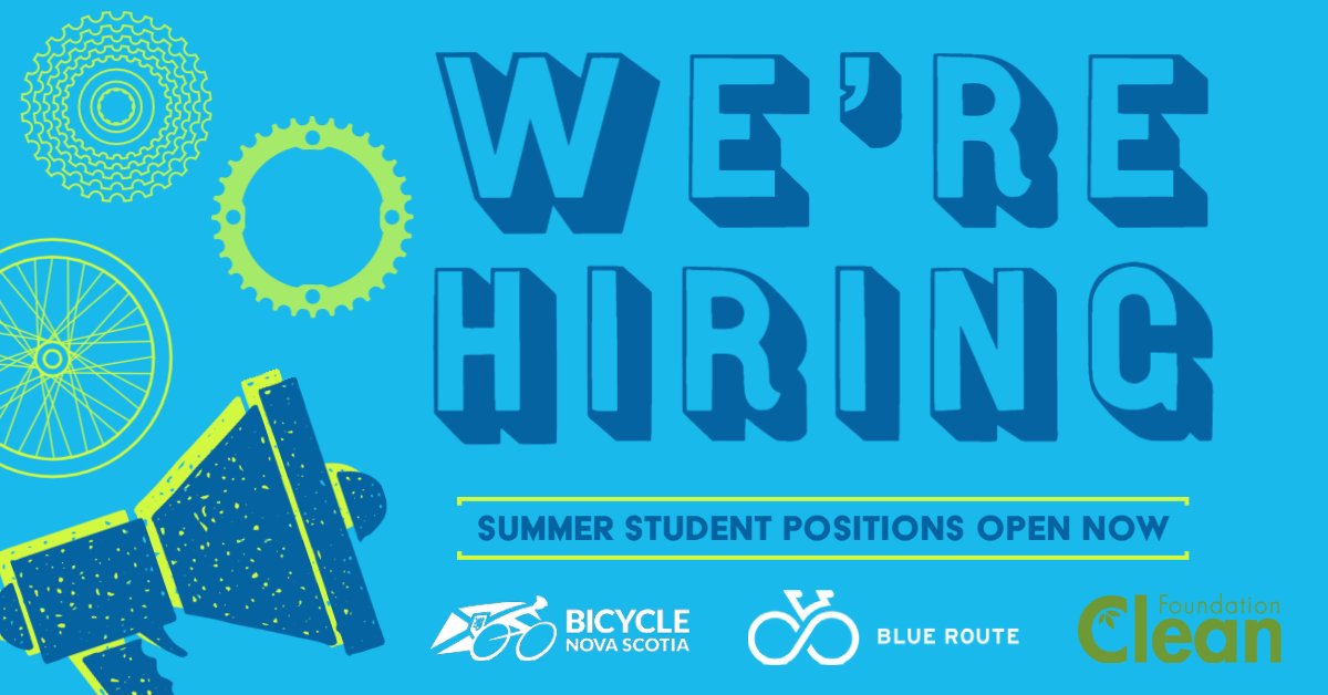 Join our Blue Route Team! <a href="/bicyclens/">Cycling Nova Scotia</a> is hiring two summer students to work on active transportation planning projects through the <a href="/CleanFoundation/">Clean Foundation</a> Clean Leadership Program. 

Learn more on our website: blueroute.ca/now-hiring/

<a href="/DalArchPlan/">DalArchPlan</a> <a href="/DSUSO/">DSU Sustainability</a> <a href="/IBIKEHFX/">Halifax Cycling</a>