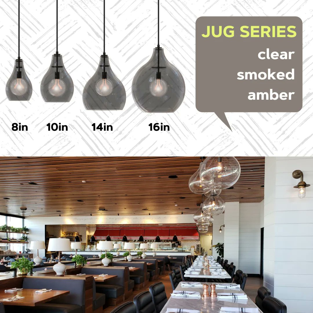 bocklighting's tweet image. The Jug Series is ideal for any room and can easily match any decor style. Available in four sizes - 8in, 10in, 13in, 16in with glass options of smokes, clear, and amber.

#customlight #lightingservice #customlighting #interior #interiorstyle #interiordesign #moderninterior