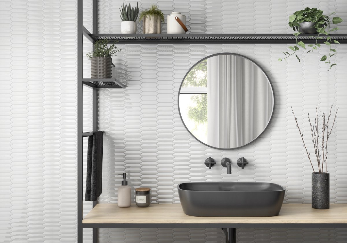 rocatileusa's tweet image. Antique flair with a modern twist! This is what our CC Mosaics+ 1"x4" 3D Pickets will add to your next project. Available in four colors in a 12"x12" Mosaic Sheet.