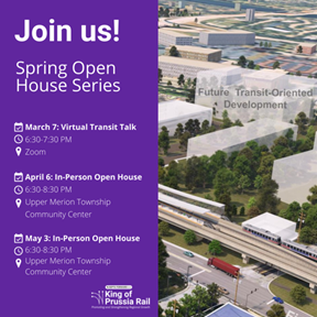 KOPRail's tweet photo. What would you like the area around KOP Rail stations to be like in the future? SEPTA will hold a series of events to enable community members to weigh in on potential connections at and around #KOPRail stations. https://t.co/nStn5S0jA3 https://t.co/EnKL0dtanJ