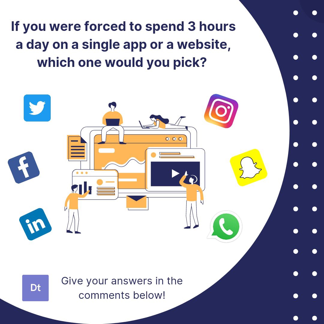 dezy_it's tweet image. There are so many apps out there, which one would you pick🤔? 

Let us know in the comments below⬇️

#designlife #designerslife #graphicdesignerlife #lifeofadesigner #design_life #designlifestyle #app #websitetips #websitecontent #websiteinbio #screen_time #screentimelimits