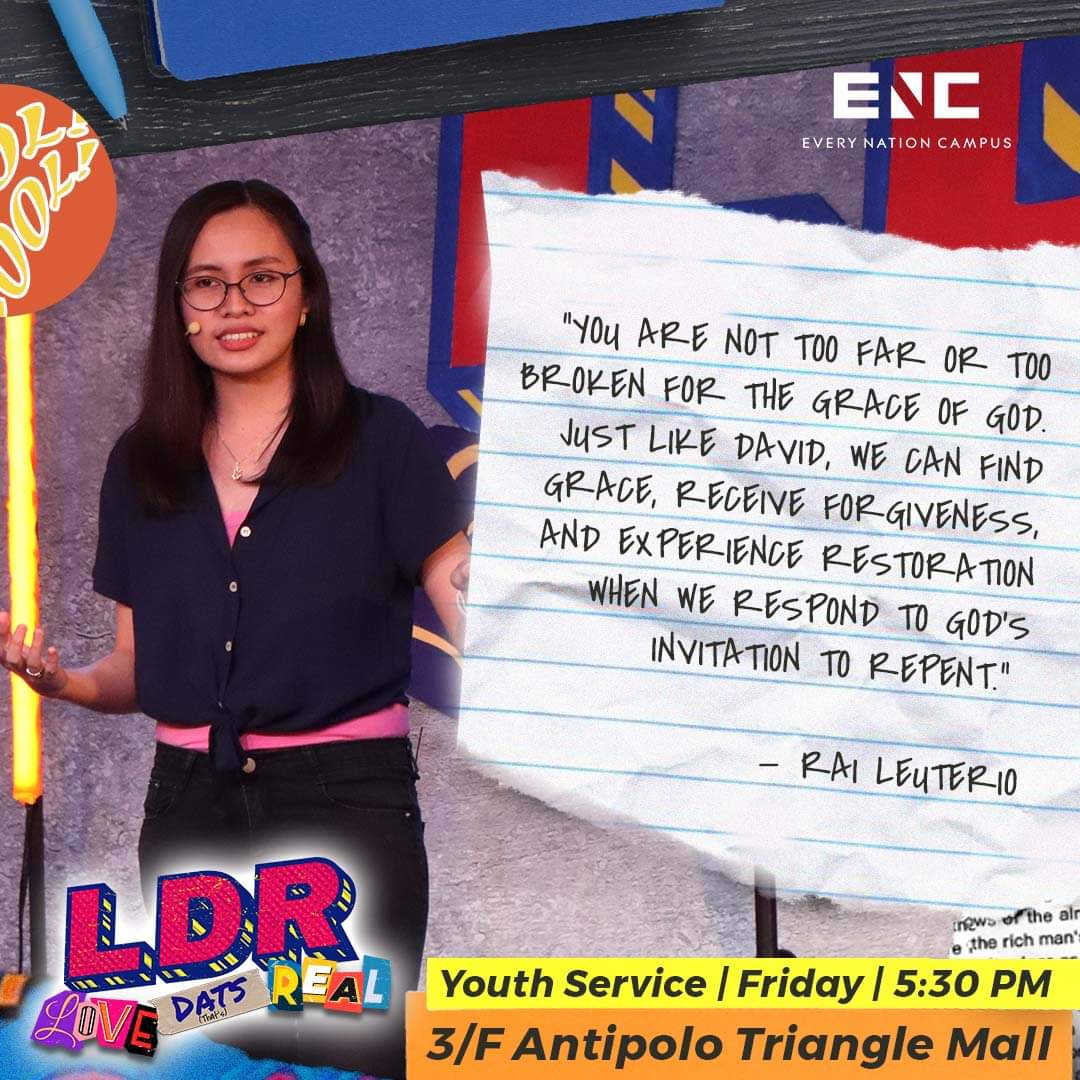 ENCAntipolo's tweet photo. Capping off our Love Dats Real series last Friday, Coach Rai delivered a powerful and timely message about restoration. ❤️‍🩹 

We pray that you have found the Love that's real in the past four weeks of our series! Join us again this Friday at 5:30pm for our youth service! ☺️ https://t.co/cSGVGeQqkm