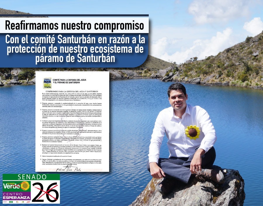 FabianDiazPlata's tweet photo. #Reafirmamos nuestro compromiso con el @ComiteSanturban en razón a la protección de nuestro Ecosistema de Páramo de #Santurbán. https://t.co/THV3hesDpR