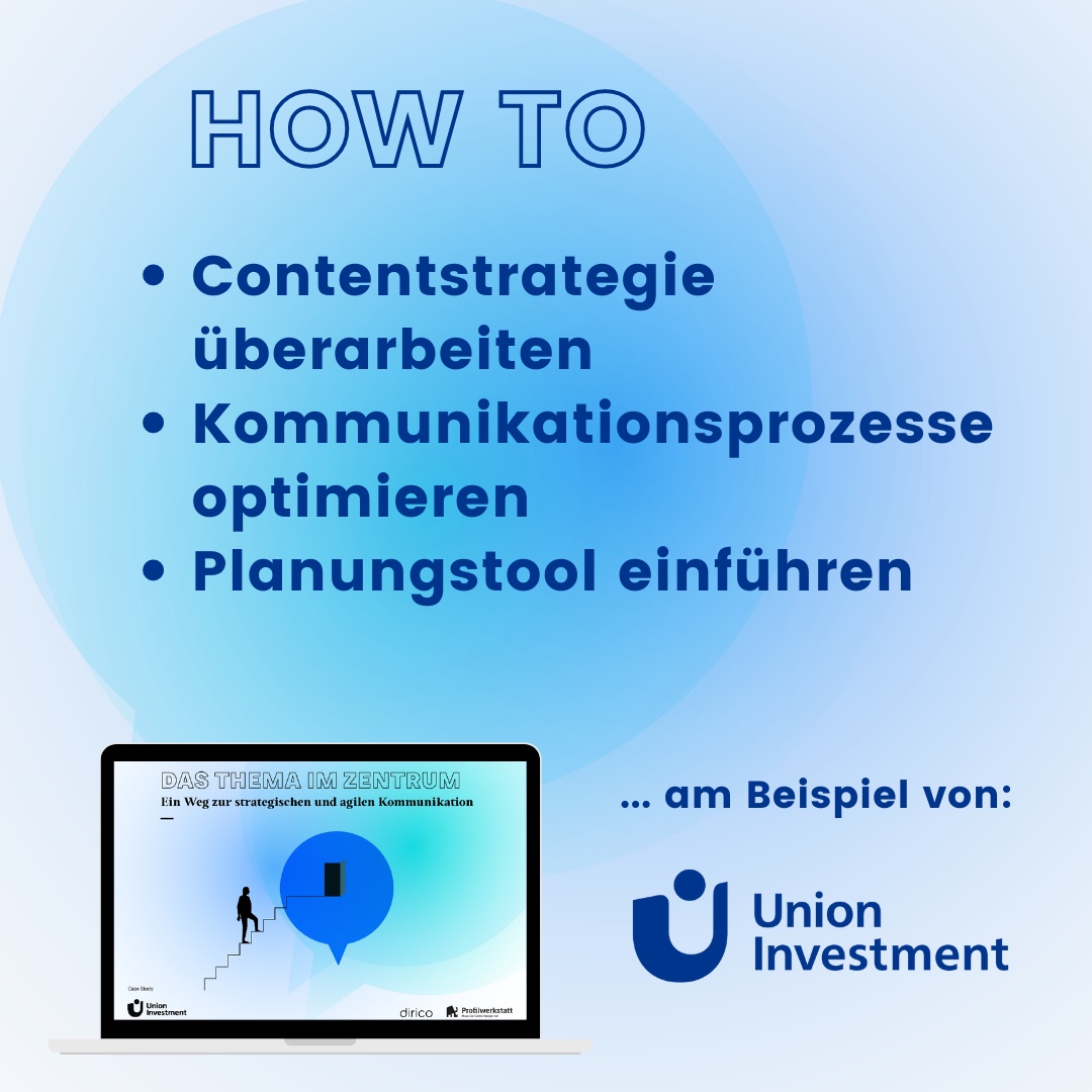 dirico (@dirico_io) on Twitter photo Lernen Sie in der Case Study mit <a href="/unioninvestment/">Union Investment</a>, wie man zu einer neuen Contentstrategie gelang und die Implementierungsphase einer neuen Software erfolgreich gestaltet.
Hier geht es zum Download. 👉 di-ri.co/KCV33
#Contentstrategie #Communications #ContentMarketing Lernen Sie in der Case Study mit <a href="/unioninvestment/">Union Investment</a>, wie man zu einer neuen Contentstrategie gelang und die Implementierungsphase einer neuen Software erfolgreich gestaltet.
Hier geht es zum Download. 👉 di-ri.co/KCV33
#Contentstrategie #Communications #ContentMarketing