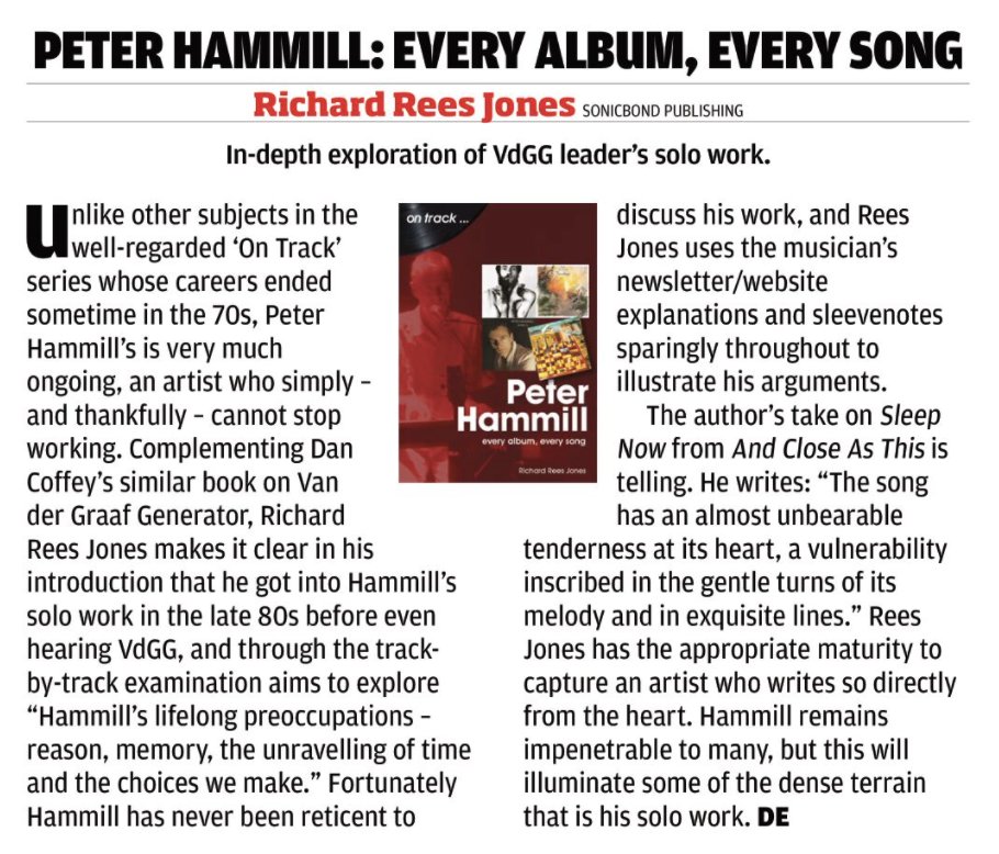 Every Song Every Album Peter Hammill On Track