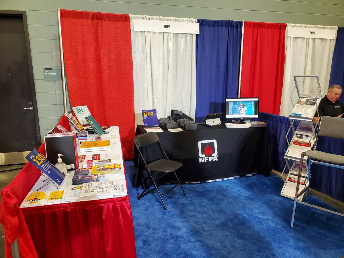 Exhibiting at the @MassFireChiefs Professional Development Conference. Stop by Booth 25 and experience a room fire with and without sprinklers thru #VirtualReality headsets. @NFPA