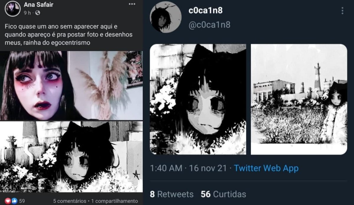 c0ca1n8's tweet photo. Девушка с фейсбука пиздит арты, ахахах, к такому меня жизнь не готовила. Хуй знает жив ли ее аккаунт и продолжает ли она заниматься этой хуетой, но мне приятно что небезразличные люди сообщили об этом
Спасибо <33 
@brielszzz 
@cyber_marinao
@nmrfoxy
@AliensHaunteMWD 
@secdet04_ https://t.co/fBiq88Z8cE