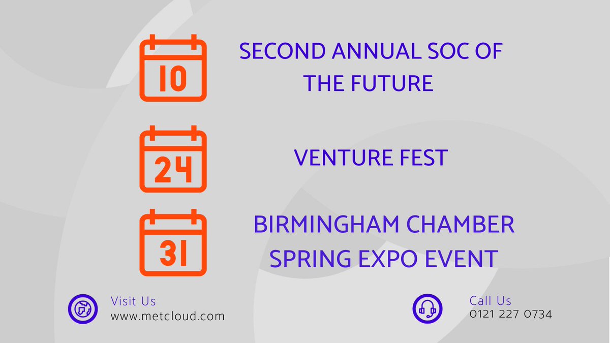 METCLOUD_com's tweet photo. Don't miss out this month! March looks already busy! Find METCLOUD at the following events. 
@CtgIntelligence @VenturefestWM @GrBhamChambers 

#events #March #METCLOUD https://t.co/gdWO3BfhVH
