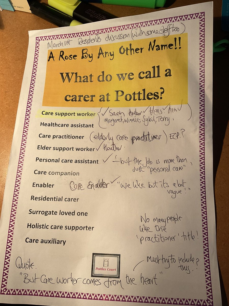 CoxonGeorge's tweet image. Day one of our #bigcarehomesurvey about care staff job titles has #caresupportworker establishing a healthy lead  CSW 🤔🤔🤔😍. I think it’ll take some beating at #pottlescourt at least 👍. #arosebyanyothername 🌹