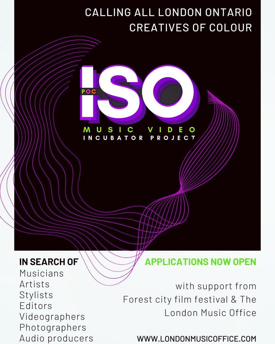 FCfilmfestival's tweet photo. Calling ALL #LdnOnt Creatives of Colour! #ISOProject applications are closing TODAY!
If you were waiting until the last minute, this is the time to act!
Send your submissions to https://t.co/RqDEYldoCO
#londonontario #ldnontmusic #creativesofcolour #ldnent @LDNMusicOffice https://t.co/WsOrbOJoZf