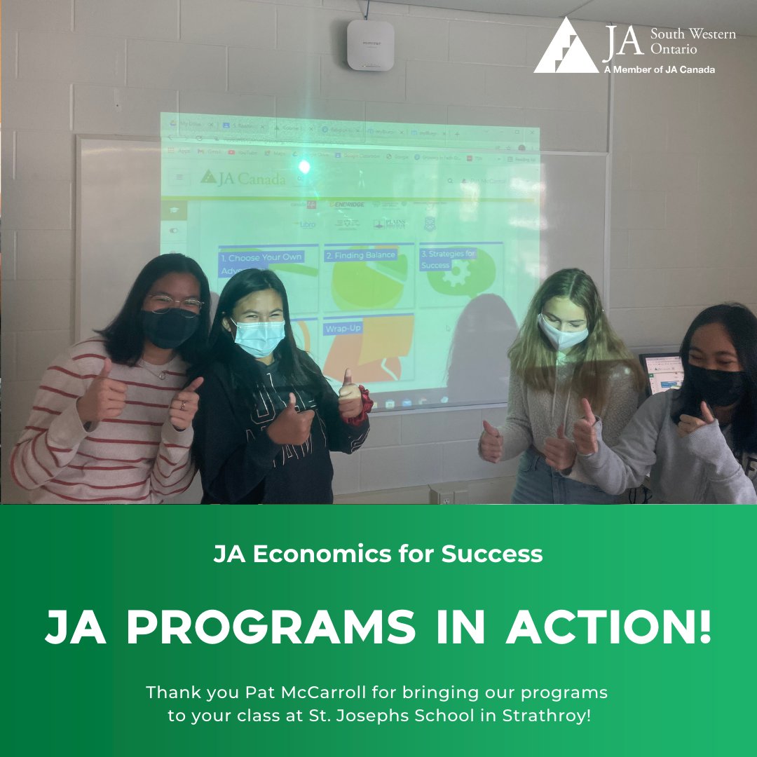 JA_SWO's tweet image. Thank you to St. Josephs School for welcoming JA into the classroom!
For more program information, click the link in our bio...
#JASWO #InClassLearning #EconomicsForSuccess #southwesternontario