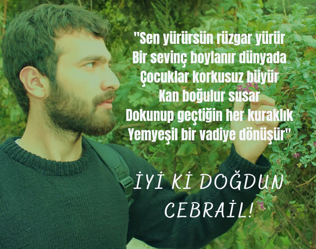 33 düş yolcumuzdan Cebrail Günebakan'ın doğum günü bugün🌻

Günebakan Gençlik Kültür Evi'mizde ismini, anılarını ve düşlerini yaşatmaktan onur duyuyoruz.

Daima özlemle...
#CebrailGünebakan
