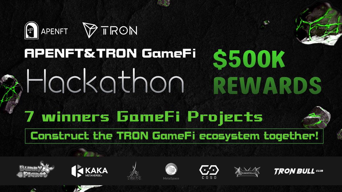 BAI_AGI's tweet photo. The final result of APENFT&amp;TRON GameFi Hackathon has come out! Thanks to all participant teams for your support! Here is the results:
🥇@TronBunnyPlanet
🥈@kakanftworld
🥉@The_Lost_Throne
4⃣@MekaSpaceTron
5⃣@cososwap
Congrats to all above teams!👏👏👏 https://t.co/cjaw1GaW7t