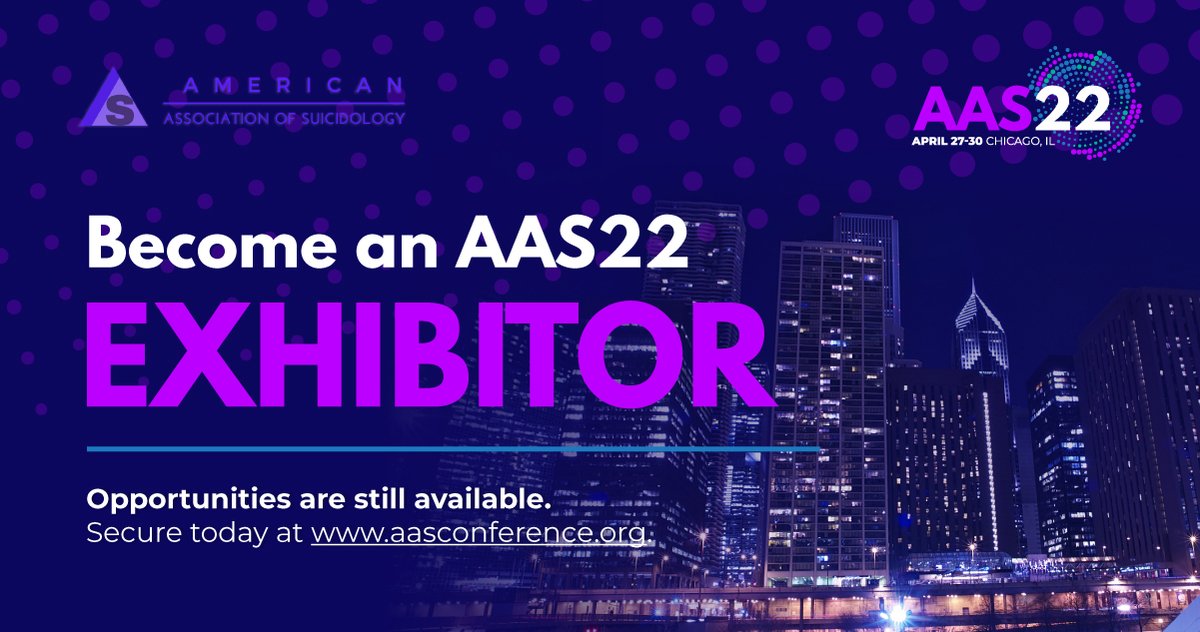 AASuicidology's tweet photo. Is your organization striving to create a world worth living in and reduce the suicide rate in the U.S. and abroad? Promote your services at the largest #suicideprevention conference in the U.S. Become an #AAS22 Exhibitor! Secure your spot by March 15: https://t.co/czZJ68OdWD https://t.co/ziQ3UYAl2B