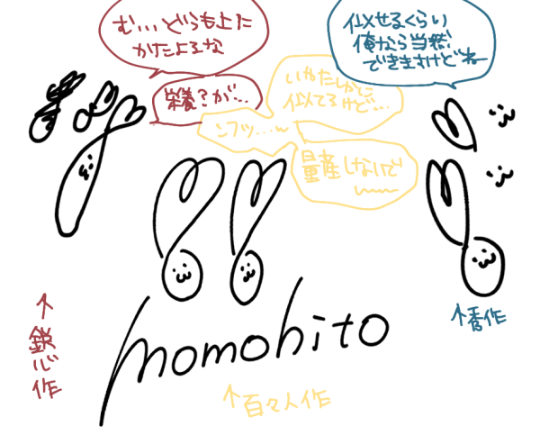 サインの練習してたら両側から迫ってきたウサギたち 