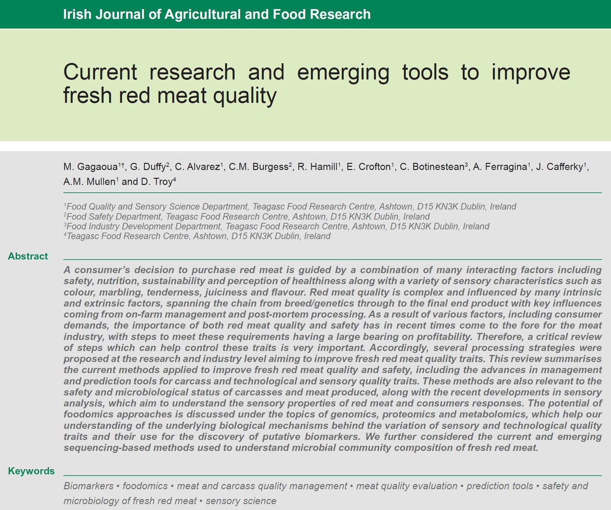 Mohammed Gagaoua (@mgagaoua) on Twitter photo Are you looking for a comprehensive review on fresh red #meat๐ฅฉthat covers its #quality, #safety & #sensory aspects? Check our collective review among 3 <a href="/teagasc/">Teagasc</a> departments at <a href="/IJAFR_Teagasc/">IJAFR</a>
๐๐dx.doi.org/10.15212/ijafrโฆ
<a href="/TeagascFood/">Teagasc Food Research Programme</a> <a href="/EI_CareerFit/">Career-FIT & Career-FIT PLUS</a> #MeatTechnologyIreland #beef Are you looking for a comprehensive review on fresh red #meat๐ฅฉthat covers its #quality, #safety & #sensory aspects? Check our collective review among 3 <a href="/teagasc/">Teagasc</a> departments at <a href="/IJAFR_Teagasc/">IJAFR</a>
๐๐dx.doi.org/10.15212/ijafrโฆ
<a href="/TeagascFood/">Teagasc Food Research Programme</a> <a href="/EI_CareerFit/">Career-FIT & Career-FIT PLUS</a> #MeatTechnologyIreland #beef