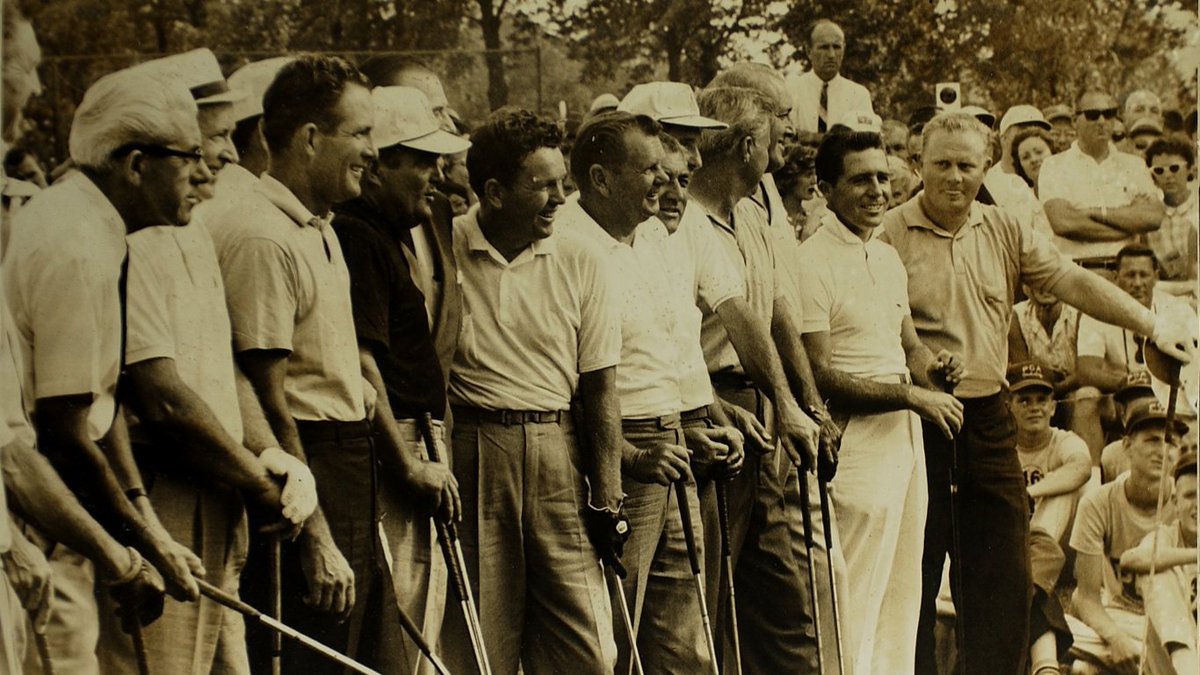 A Family Affair.

Brothers Jay &amp; Lionel Hebert (pictured 3rd &amp; 4th from left) left an enduring legacy at the PGA Championship.

Lionel won 5 times between 1957 &amp; 1966, including the 1957 #PGAChamp.

Jay won 7 times between 1957 &amp; 1961, including the 1960 #PGAChamp.