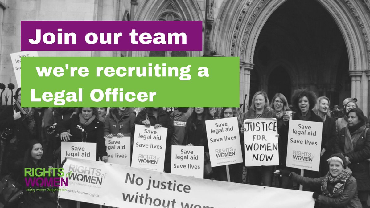 📢 Want access to justice and safety for women? Join our team!

👩🏿‍💼We're recruiting a Legal Officer (Employment Law)

➡️ Apply today: rightsofwomen.org.uk/legal-officer-…

⏳Deadline: 6pm on 21st March 2022

#ukemplaw #CharityTuesday
