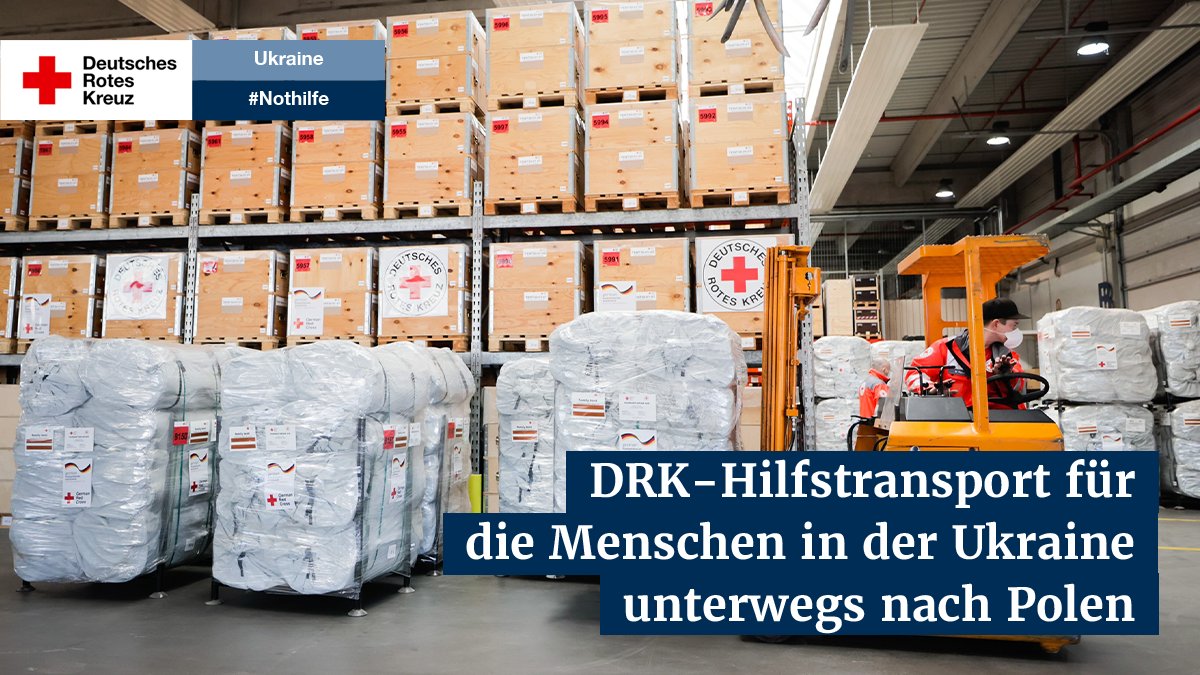 #DRK-Hilfskonvoi, mit 88 Tonnen Hilfsgütern umfasst:
➡️ 4.000 Feldbetten
➡️ 3.360 Isomatten
➡️ über 750 Hygienepakete (Versorgung eines 5-köpfigen Haushalts für einen Monat)

DRK unterstützt seit Montag <a href="/PolskiCK/">Polski Czerwony Krzyż</a> beim Aufbau eines Logistikdrehkreuzes.

➡️ drk.de/presse/pressem…