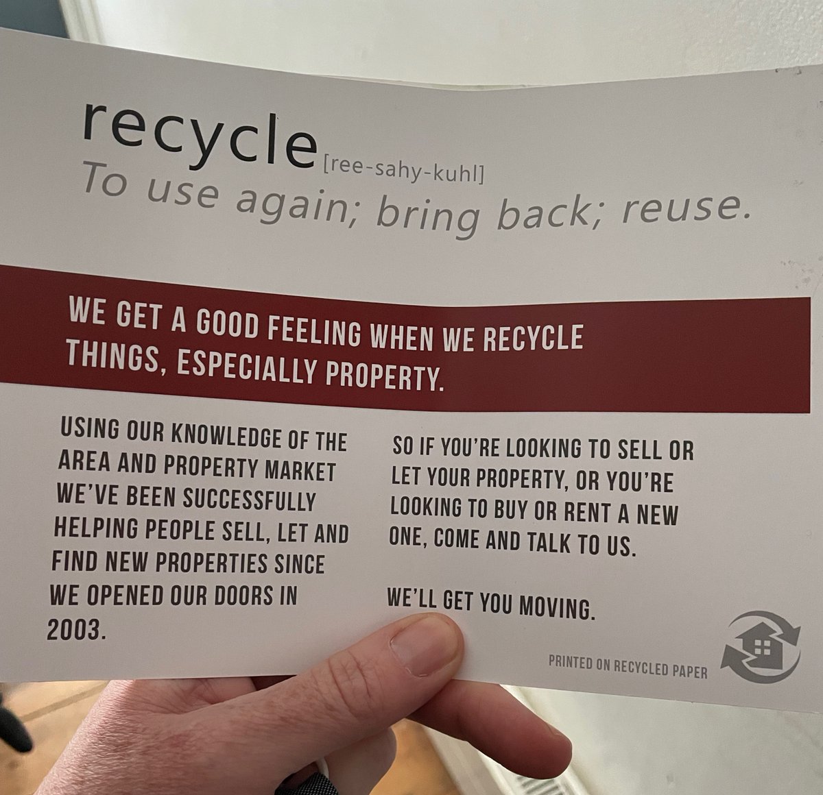 <a href="/BlakeStanleyE8/">blakestanley.</a> this is daft. It's not recycling it's gentrification. I also have a 'no junk mail' sticker on my letterbox. Take away your poorly judged junk. #greenwashing @plasticfreehkny
