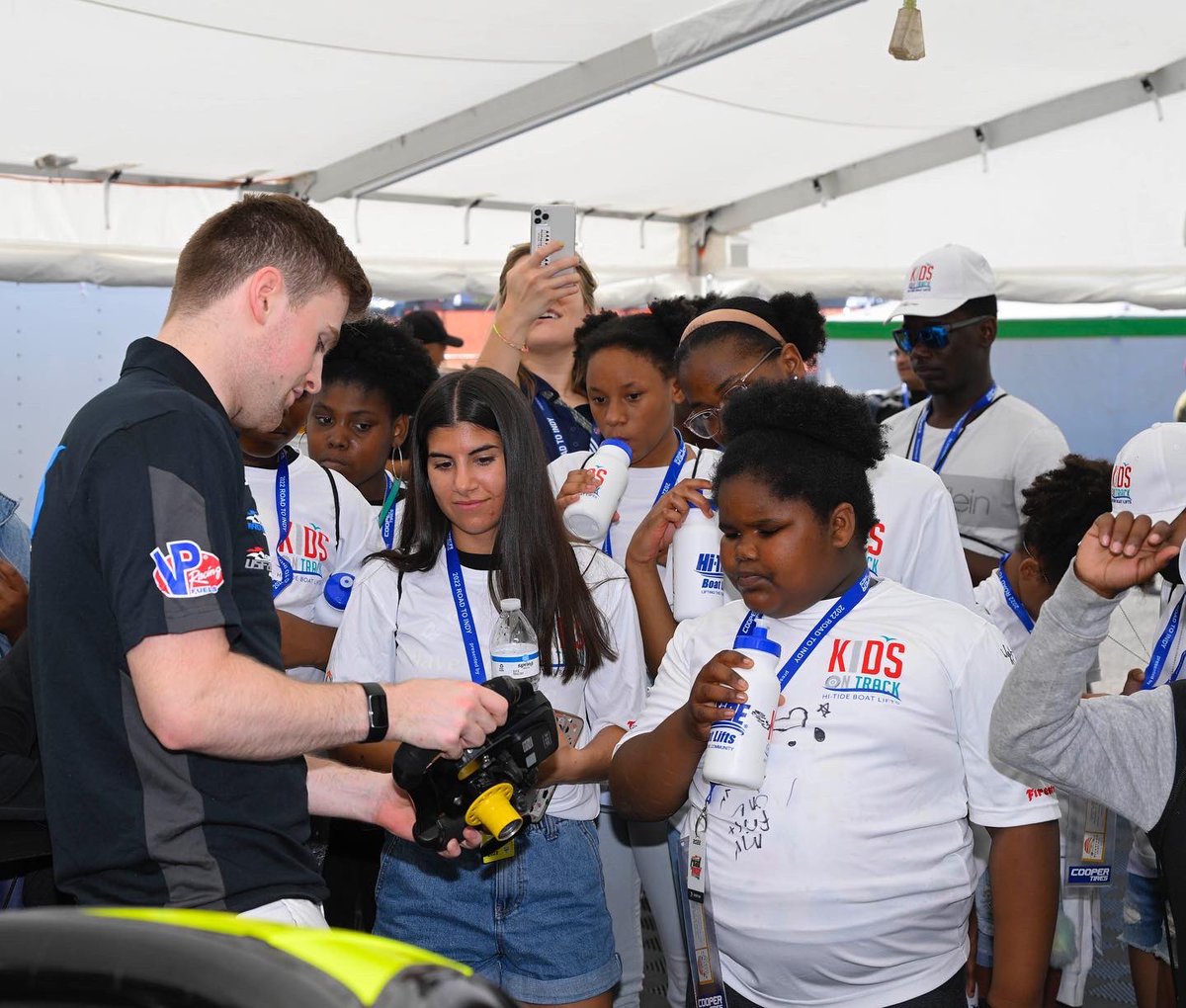 We really enjoyed having R.I.C.H. House and <a href="/Kids_On_Track/">Kids On Track</a> come by our team on Saturday to learn about the STEM side of racing! 🏎

These kids had great questions for <a href="/joshgoesracing/">Josh Green</a> and <a href="/JonathanBRacing/">Jonathan Browne Racing</a>, and they enjoyed answering them. 

#RoadToIndy #TeamCooperTire #KidsOnTrack