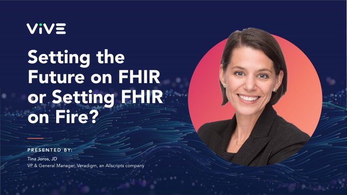 VeradigmNetwork's tweet photo. Are you attending @theviveevent? Don't miss the Setting the Future on FHIR or Setting FHIR on Fire? panel on March 8 with Tina Joros. #OpenADP #ViVE2022  https://t.co/1lTj7YasvD https://t.co/95SAquoeR8