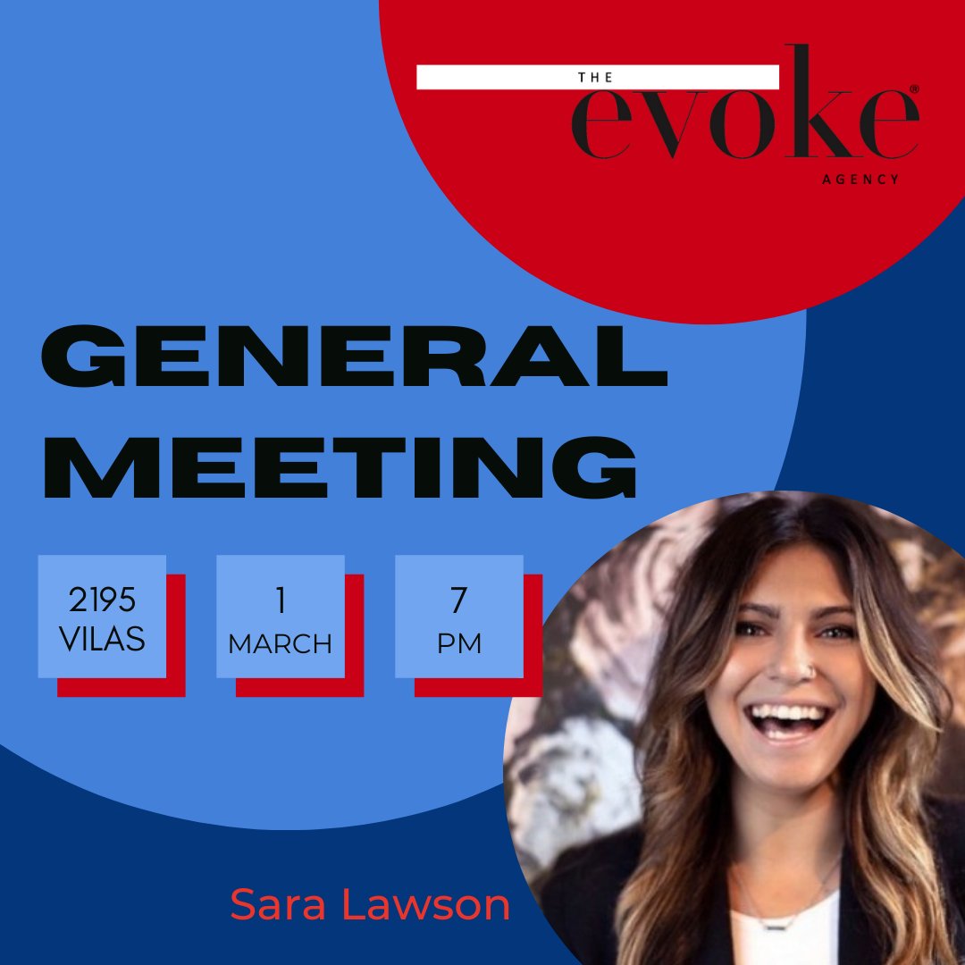 Hey PRSSA!! Join us tonight in 2195 Vilas at 7 p.m. where we'll welcome Sara Lawson, Senior Account Executive at The Evoke Agency in person! Remember to ask questions and get active in the conversation! #UWMadison #PRSSA #PublicRelations