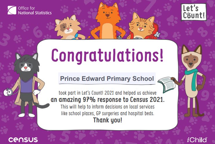 PrinceEdwardShf's tweet image. Last year, we were one of more than 9000 schools across England and Wales that took part in the census education programme #letscount
