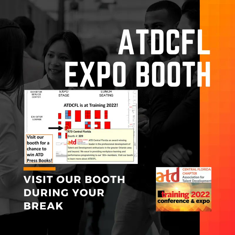 Got lunch plans? If you are local or attending the conference Stop by the #ATDCFL booth at the #Training2022 conference at Disney’s Coronado Springs today and come meet some of your fellow chapter members. Get a free Expo pass with code EATD and stop by today! #training2022